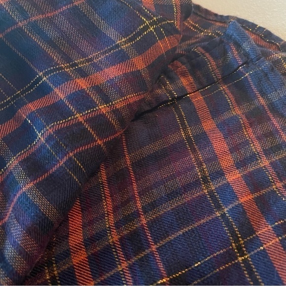 LUCKY BRAND Metallic Plaid Button Down Shirt 2XL light weight super soft - Picture 10 of 14
